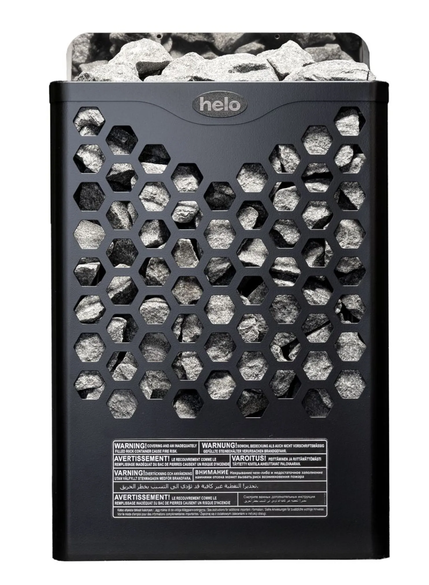 Sähkökiuas Helo Hanko 80 STJ 8 kW 8-12 m³ kiinteä ohjaus musta
