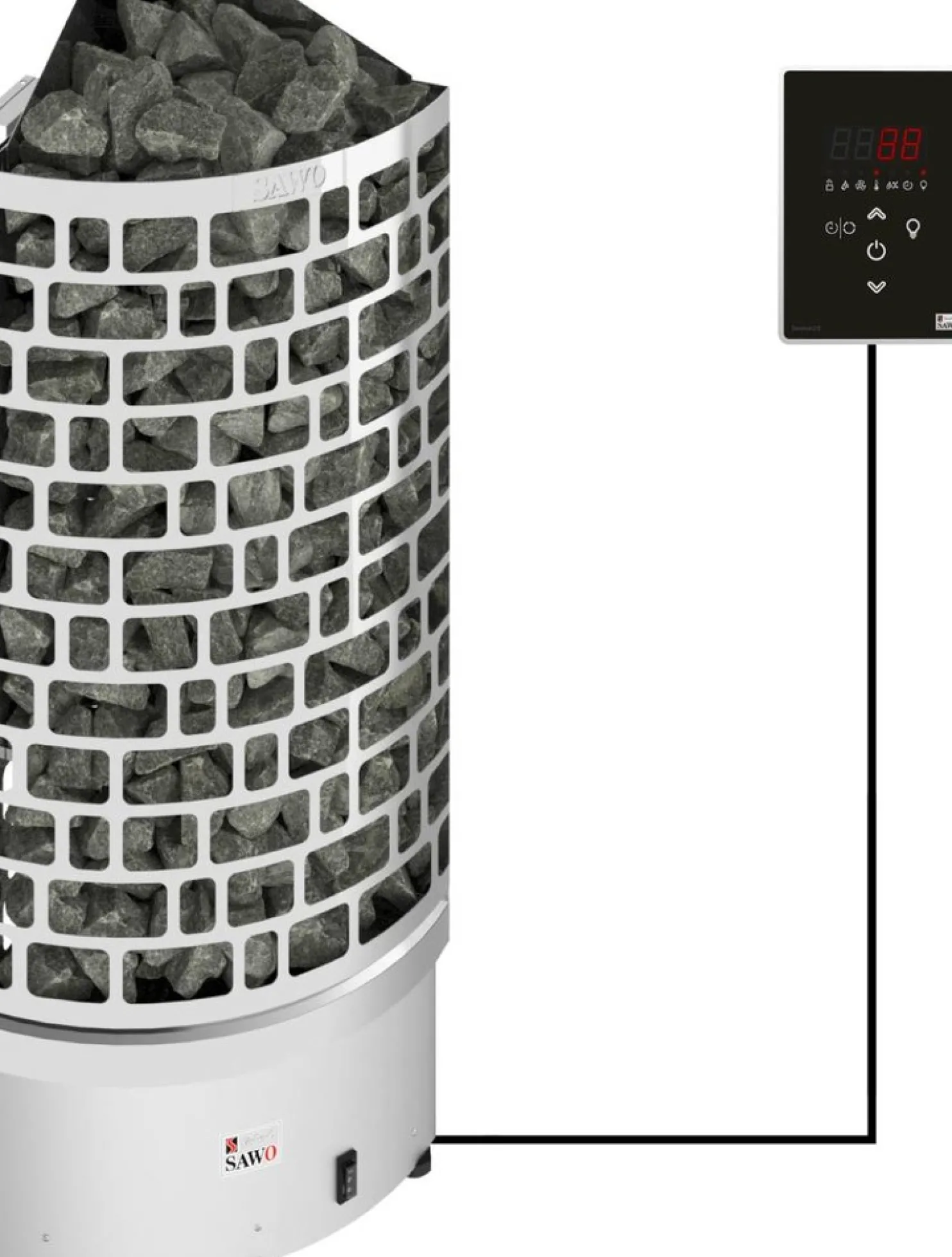 Sähkökiuas SAWO Aries Corner Ni2 7,5 kW 7-12 m³ erillinen ohjaus