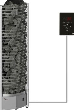 Sähkökiuas SAWO Tower Corner Ni2 6 kW 5-8 m³ erillinen ohjaus