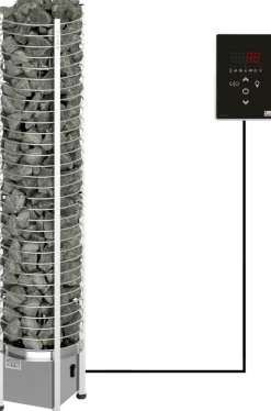 Sähkökiuas SAWO Tower Round Ni2 6 kW 5-8 m³ erillinen ohjaus