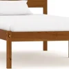 Sängynrunko hunajanruskea täysi mänty 90x200cm