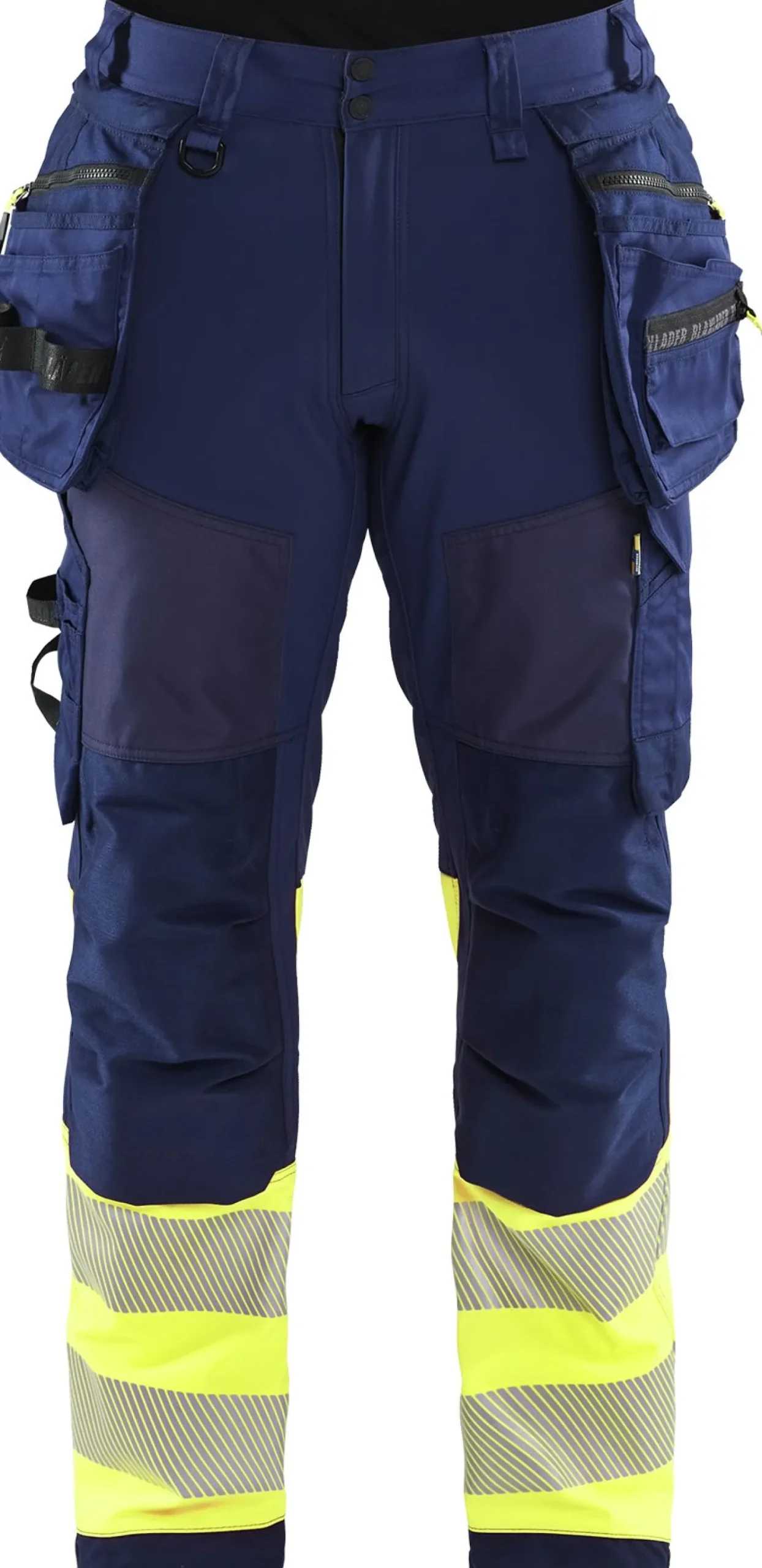Softshell-riipputaskuhousut Blåkläder 1821 Highvis polvisuojataskuilla