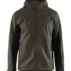 Softshell-takki Blåkläder 4753 Unite hupulla oliivinvihreä/musta