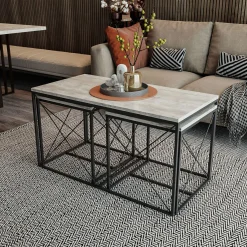 Sohvapöytäsetti Linento Furniture Defne, eri värejä