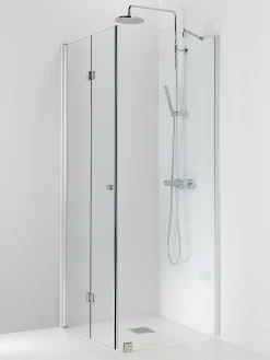 Suihkukulma Vihtan Ocean 5+6 700/850 mm kiinteä + taittuva suora kirkas lasi