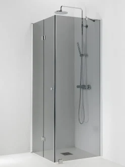 Suihkukulma Vihtan Ocean 5+6 700/750 mm kiinteä + taittuva suora harmaa lasi
