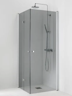 Suihkukulma Vihtan Ocean 3+5 900/900 mm kääntyvä + taittuva suora harmaa lasi