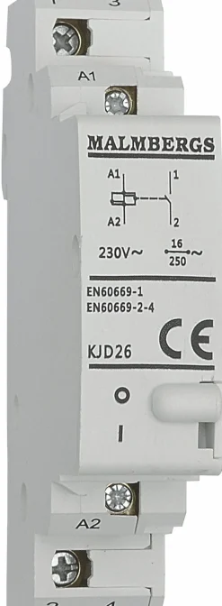 Sysäysrele Malmbergs 1 sulkeutuva kosketin 16A 230V