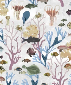 Tapetti Rebel Walls Aquarium Pastel, eläin, monivärinen