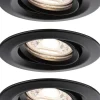 Upotettava LED-valaisin Paulmann Nova Mini Plus Coin, 3kpl, Ø66mm, 4W, 310lm, 2700K, mattamusta