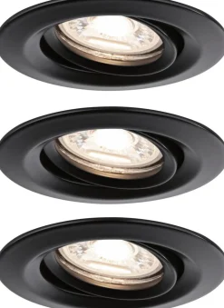 Upotettava LED-valaisin Paulmann Nova Mini Plus Coin, 3kpl, Ø66mm, 4W, 310lm, 2700K, mattamusta