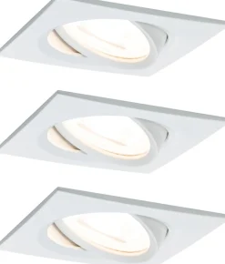 Upotettava LED-valaisin Paulmann Nova Coin, 3kpl, 84x84mm, 6W, 470lm, 2700K, eri värejä