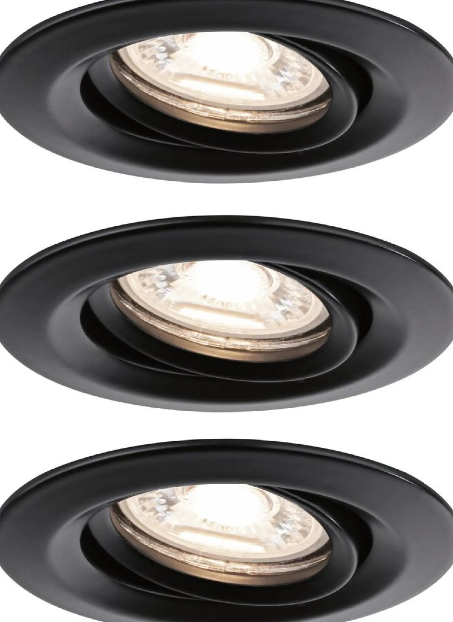 Upotettava LED-valaisin Paulmann Nova Mini Coin, 3kpl, Ø66mm, 4W, 310lm, 2700K, mattamusta