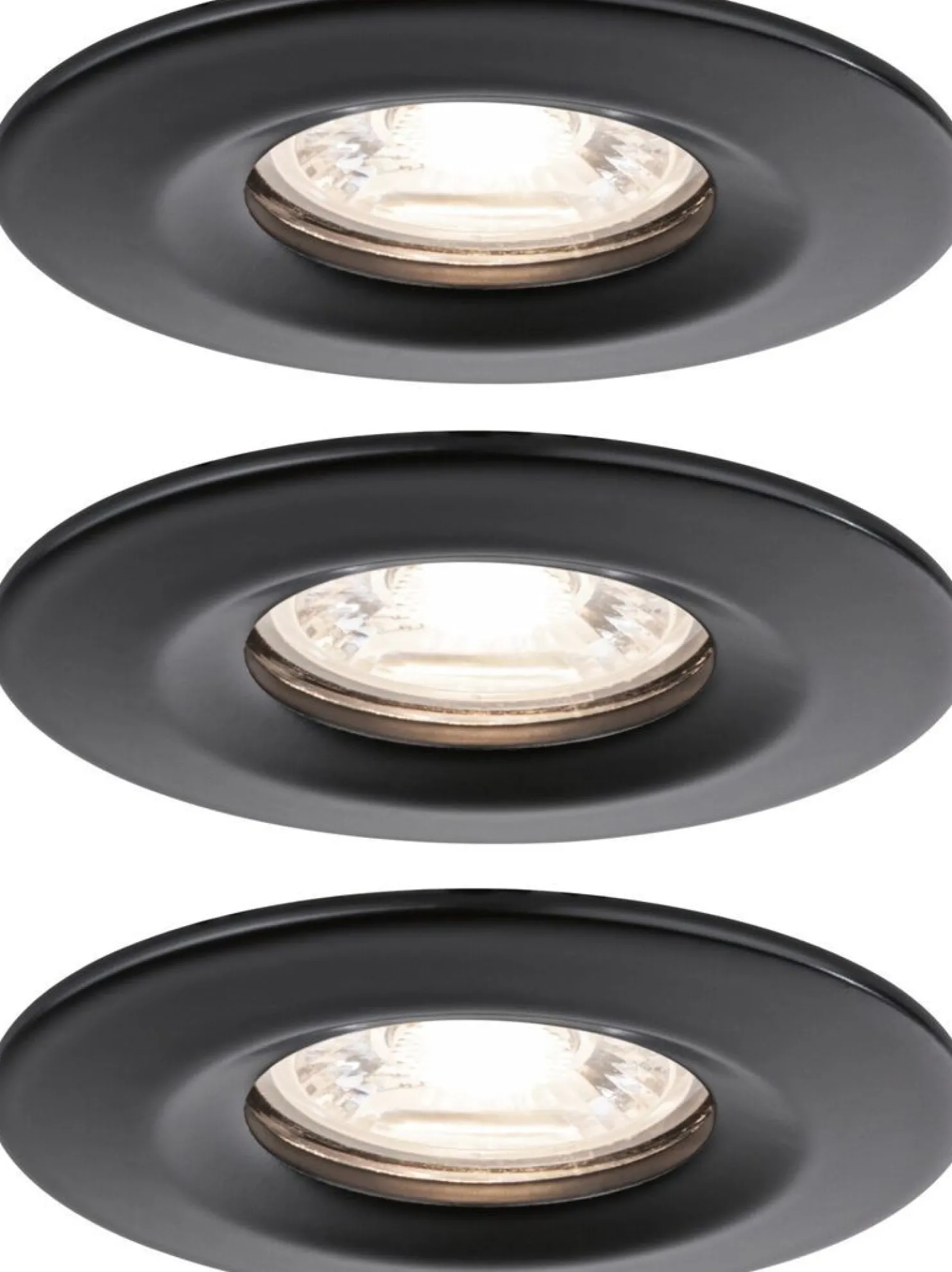 Upotettava LED-valaisin Paulmann Nova Mini Coin Rigid, 3kpl, Ø66mm, 4W, 310lm, 2700K, mattamusta
