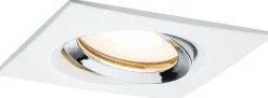 Upotettava valaisin Paulmann Nova Plus, IP65, 93x93mm, GU5.3/GU10, max.35W, 230/12V, himmennettävä, mattavalkoinen/kromi