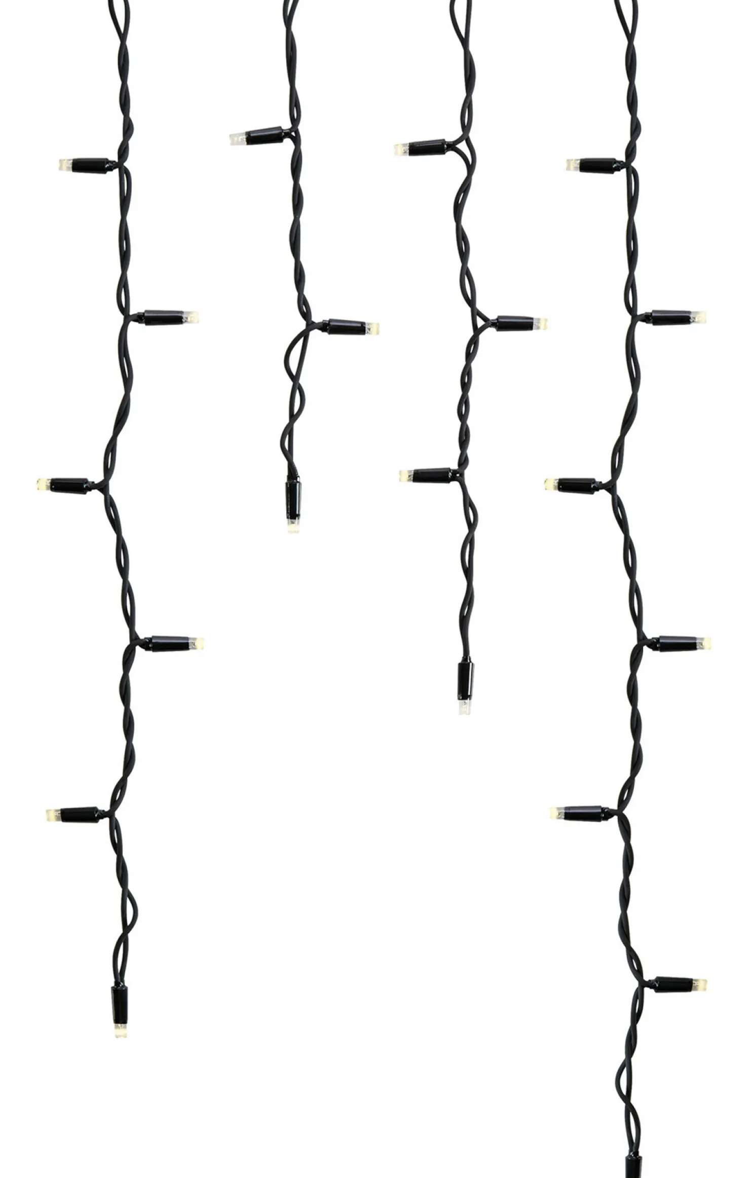 Valoverho Markslöjd Chrissline, 100 kylmän valkoista valoa, 2x0.7m musta