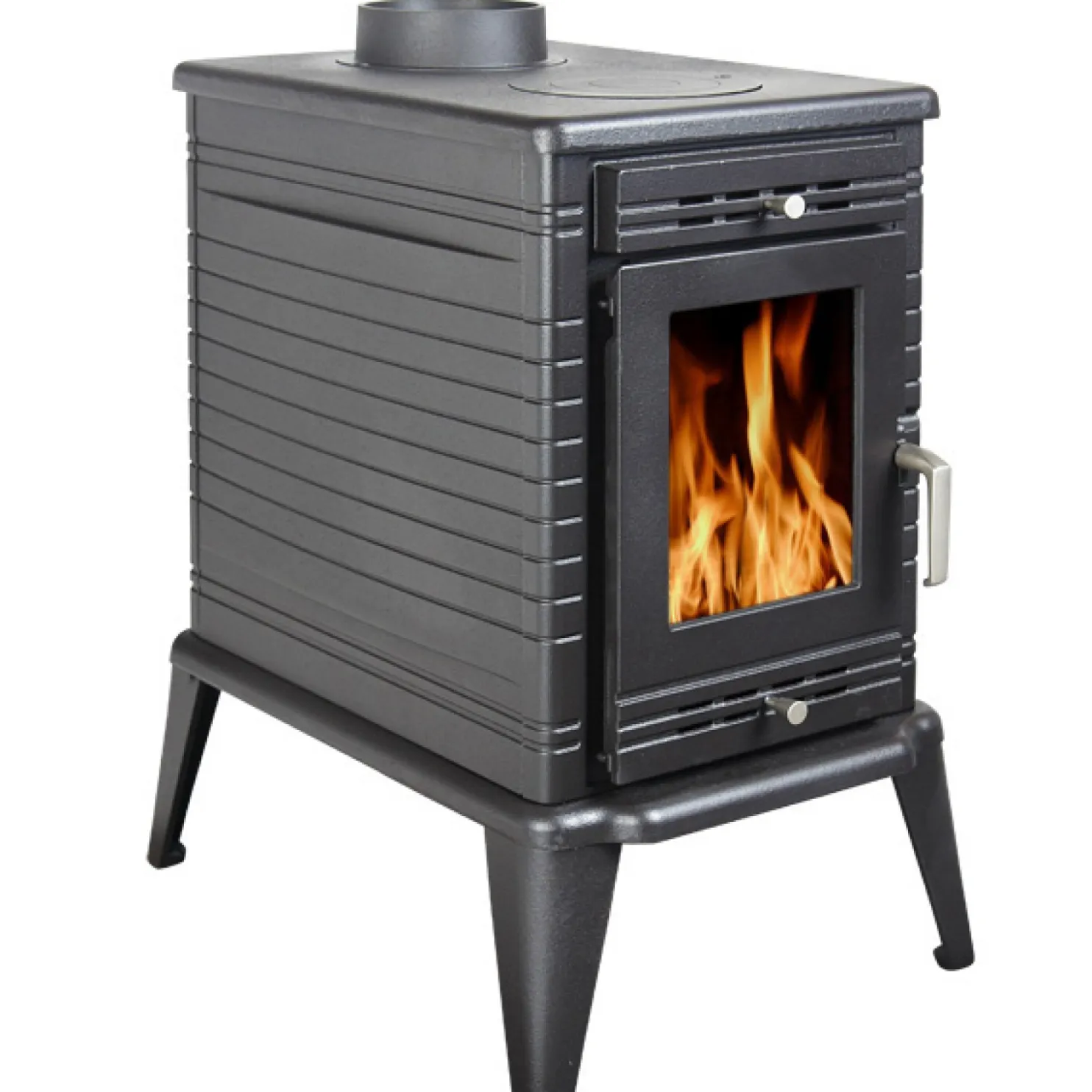 Valurautainen liesikamiina Elena Lux, 13kW, musta