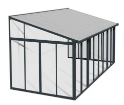 Viherhuone Palram-Canopia SanRemo Veranda, 16.3m², 3x5.46ft, harmaa