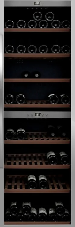 Viinikaappi mQuvée WineExpert 180 SW-180S, 59.5cm, 2 lämpötila-aluetta, vapaasti seisova, teräs